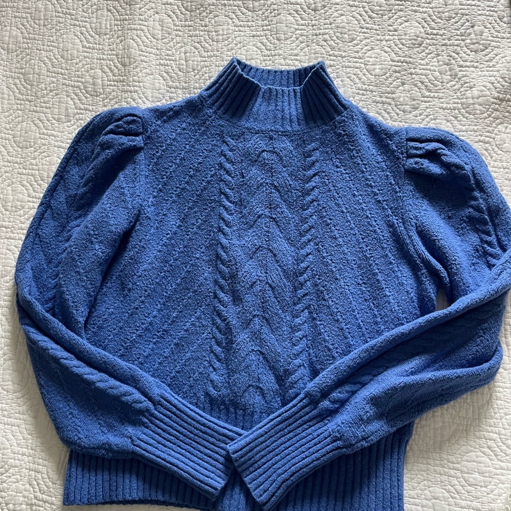 Blue Cable Knit Sweater Loft